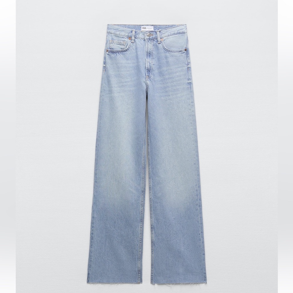 Zara TRF High Rise Wide Leg Jeans